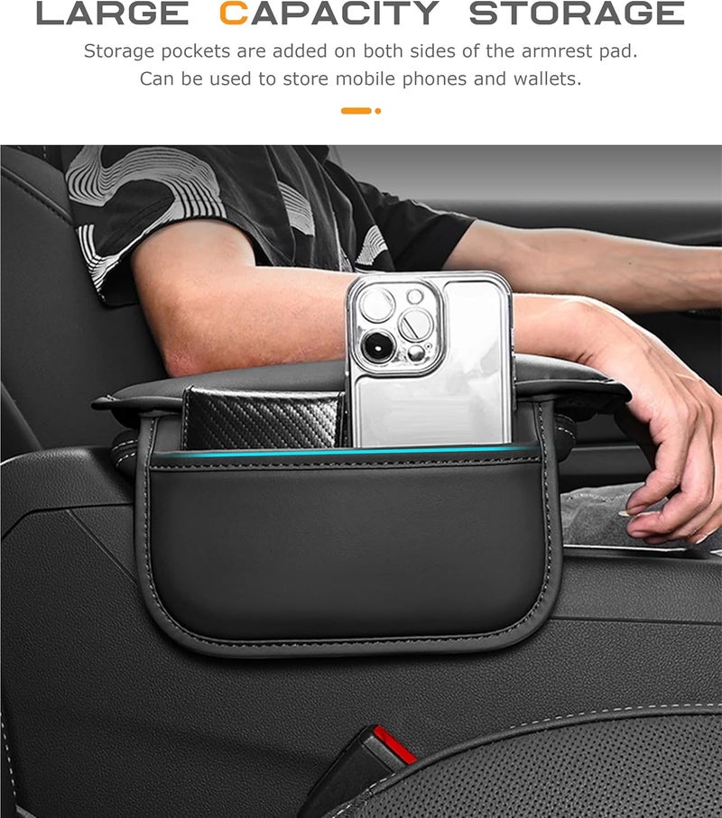 SCUARI Center Console Cover,Arm Rest Cover for Car,Car Accessories Car Center Console Cover,Center Console Cover with Storage Bag,Car Interior Accessories for Most Vehicles SUV (Black) - Image 3